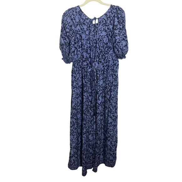 Natalie Martin Silk Blue Floral Midi Dress – Women’s Size XS - Picture 3 of 7